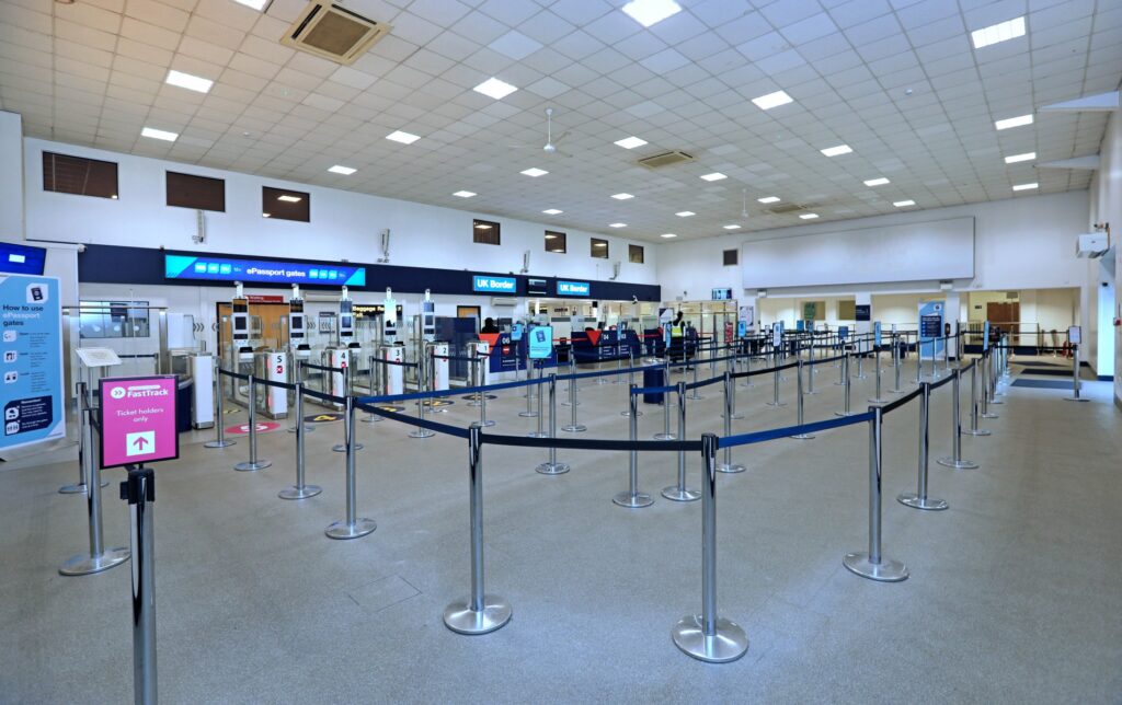 East Midlands Airport Arrivals area
